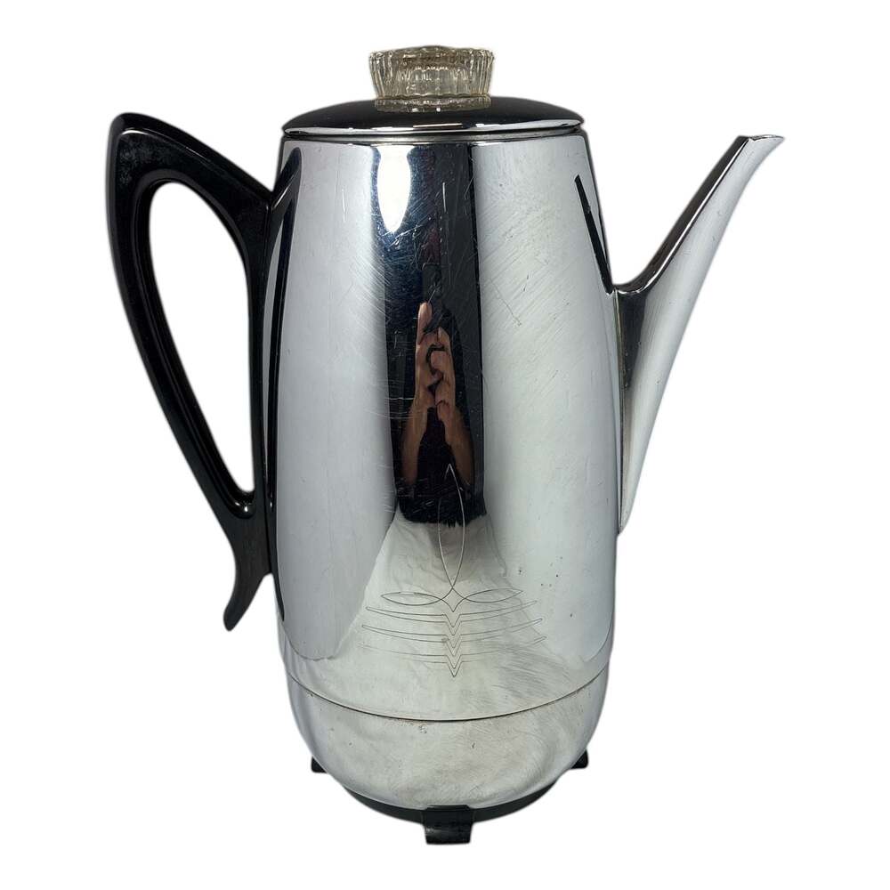 Vintage Universal Coffeematic 4460 Percolator Coffee Pot Maker MCM Chrome Tested - Picture 4 of 7
